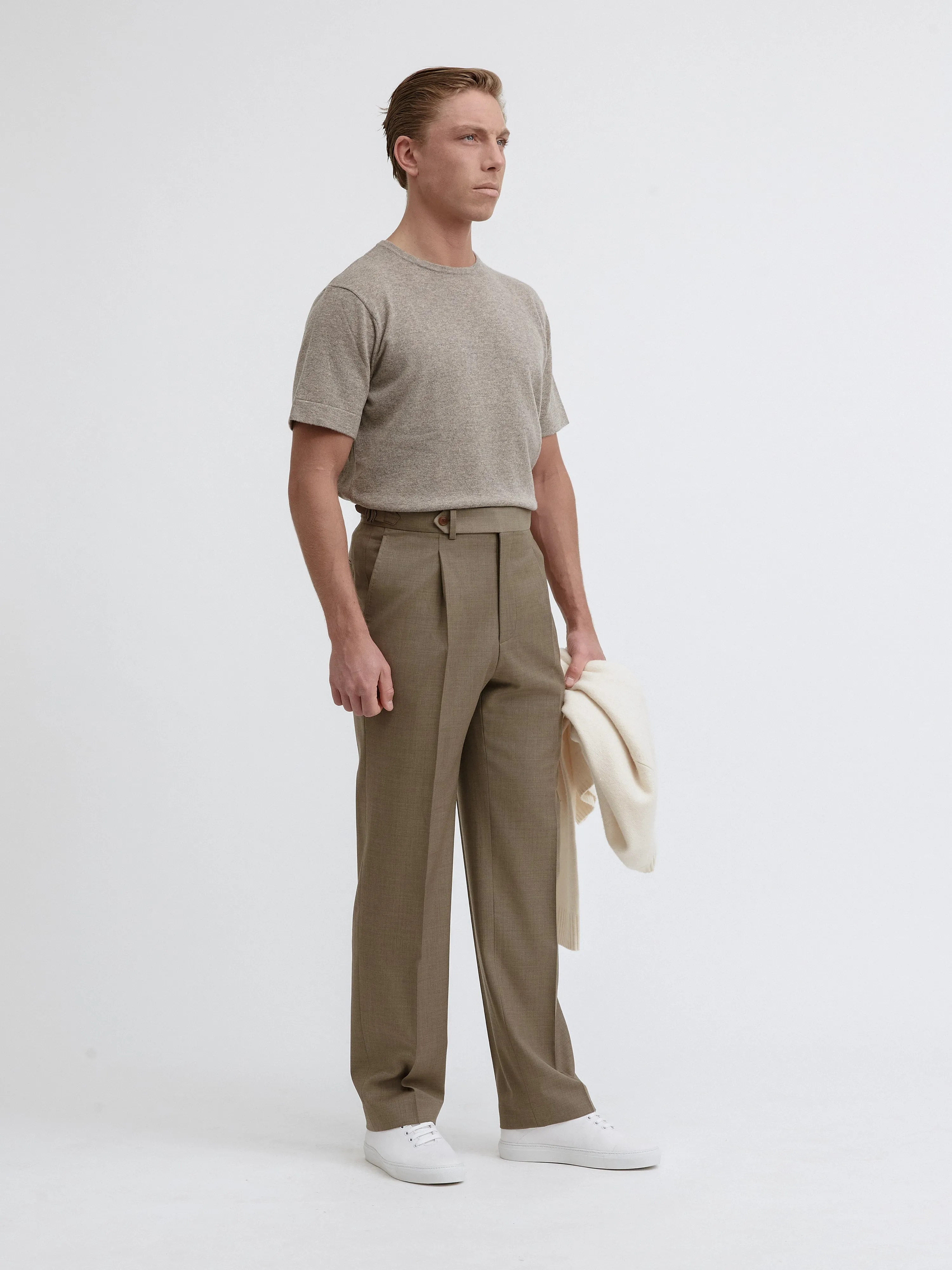 Taupe Merino Wool Cashmere T-shirt