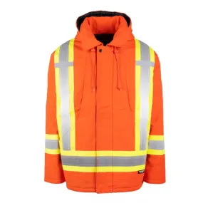 Terra Hi-VIS Men's Lined Winter Canvas Safety Parka 116568 - Orange