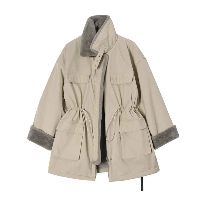 The Gwen Long Sleeve Pleated Winter Coat