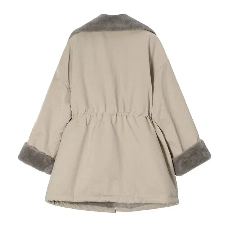 The Gwen Long Sleeve Pleated Winter Coat