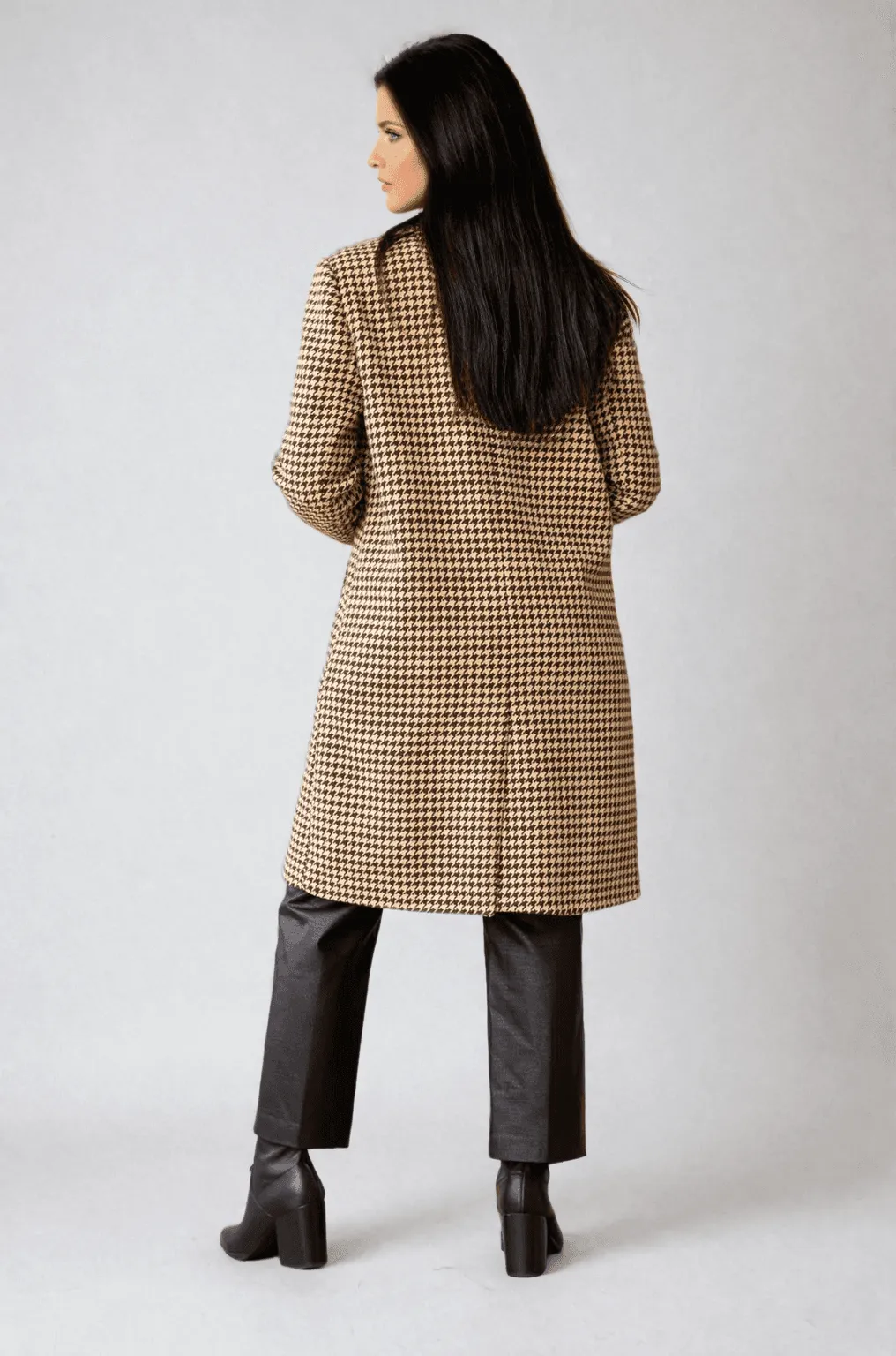 The Phoebe Houndstooth Trench Coat