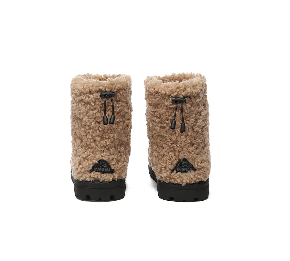 UGG Sheepskin Wool Plush Drawstring Boots Peggy