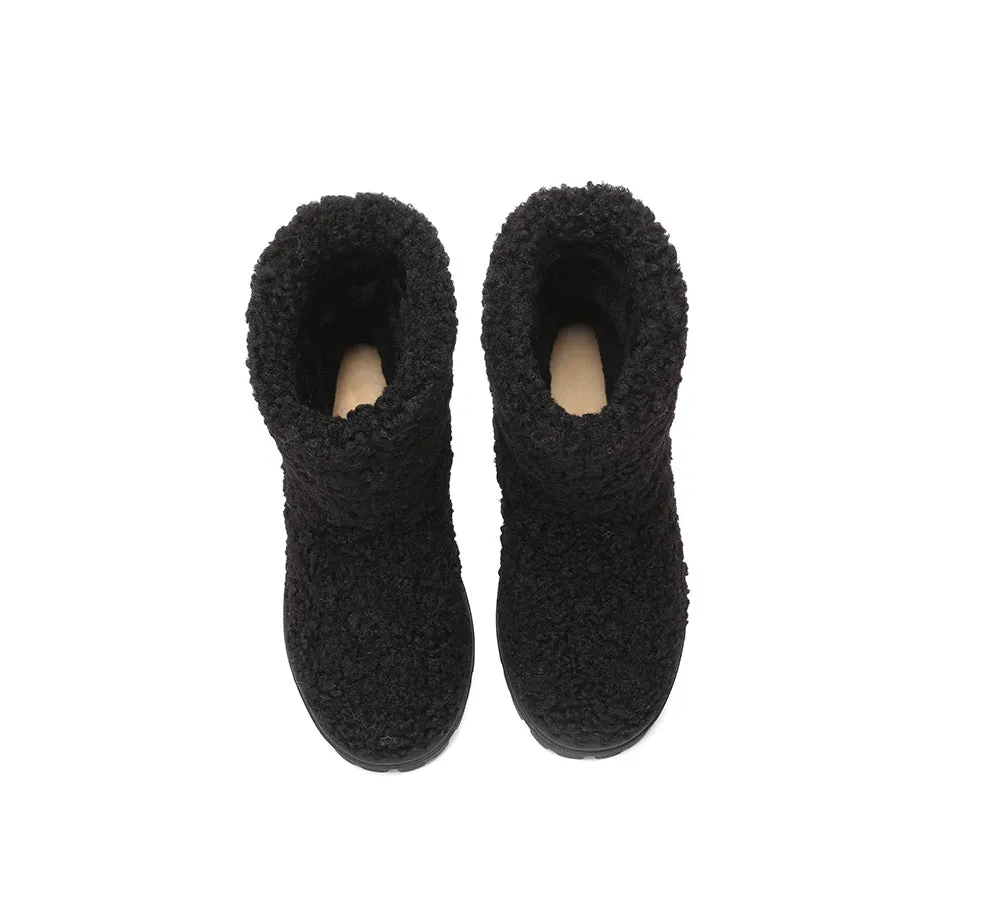 UGG Sheepskin Wool Plush Drawstring Boots Peggy