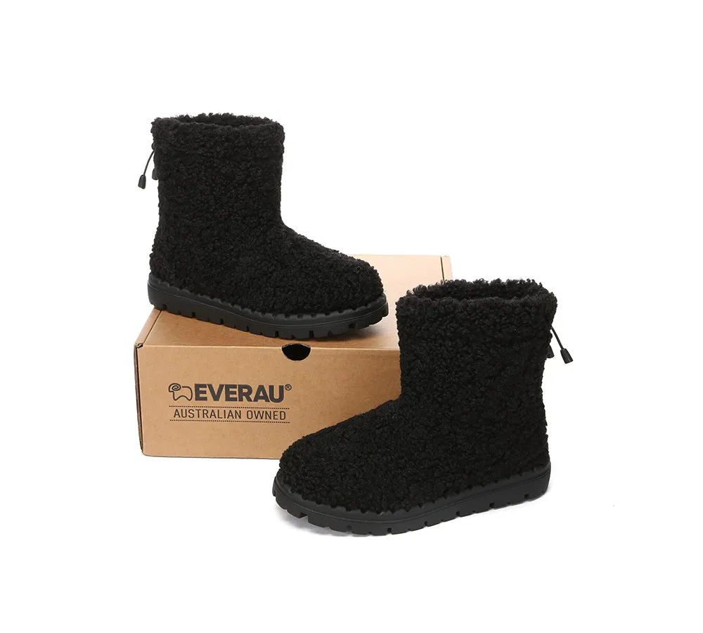 UGG Sheepskin Wool Plush Drawstring Boots Peggy