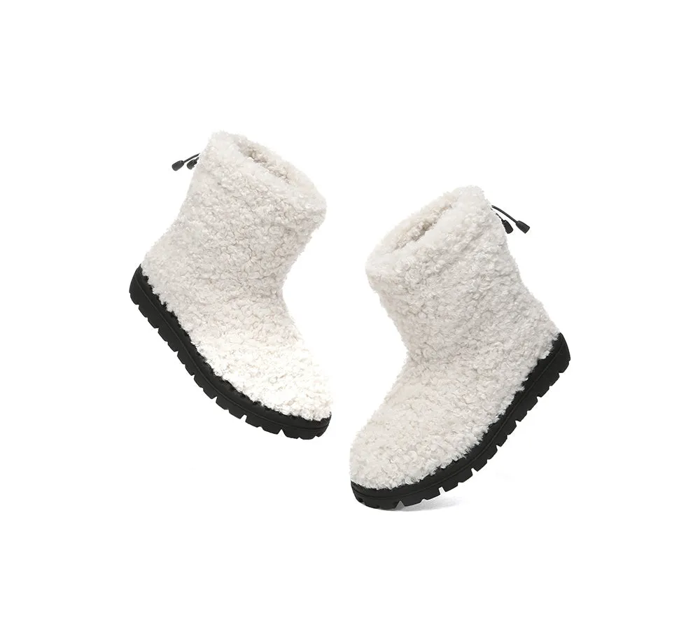 UGG Sheepskin Wool Plush Drawstring Boots Peggy