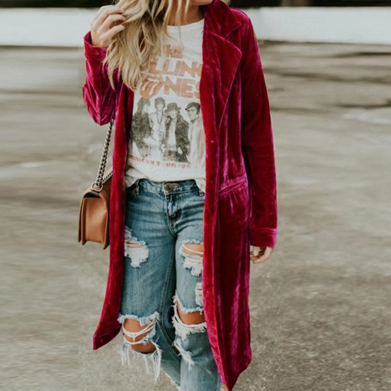 Velvet Pockets Midi Jacket