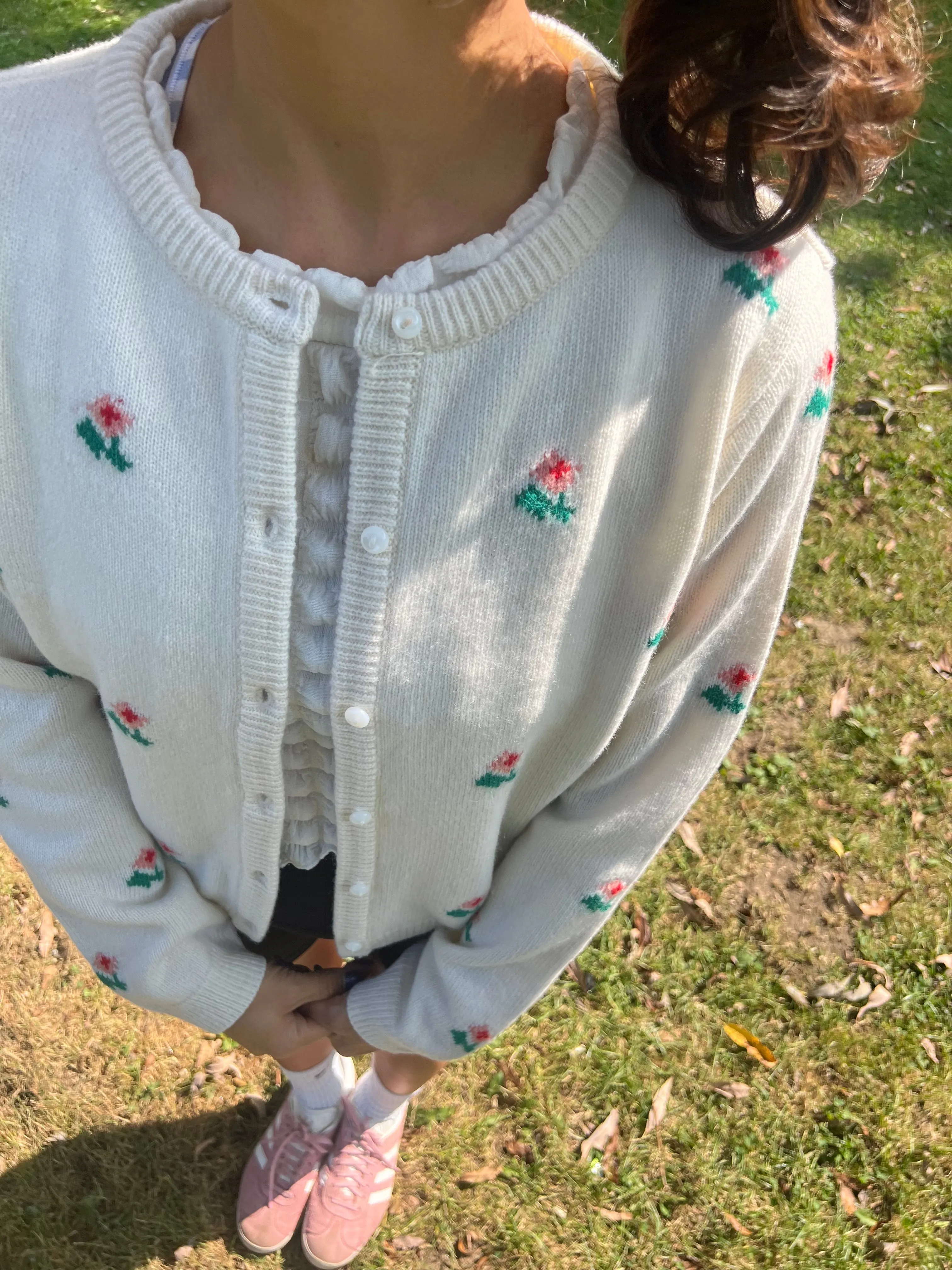 WEENA Floral wool cardigan