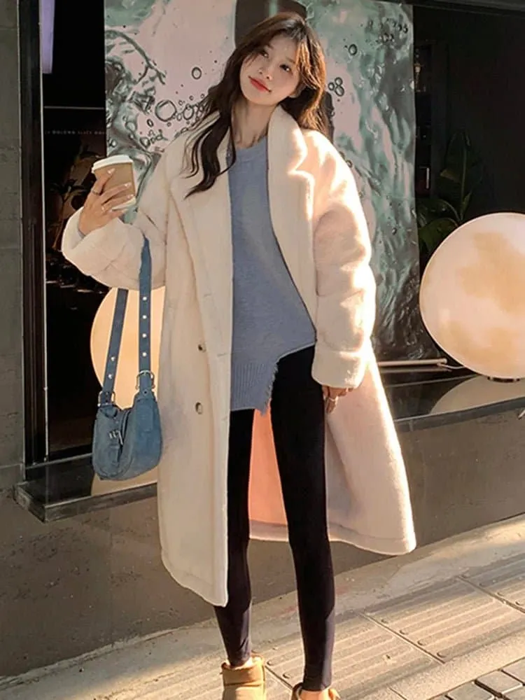 White Faux Fur Long Coat