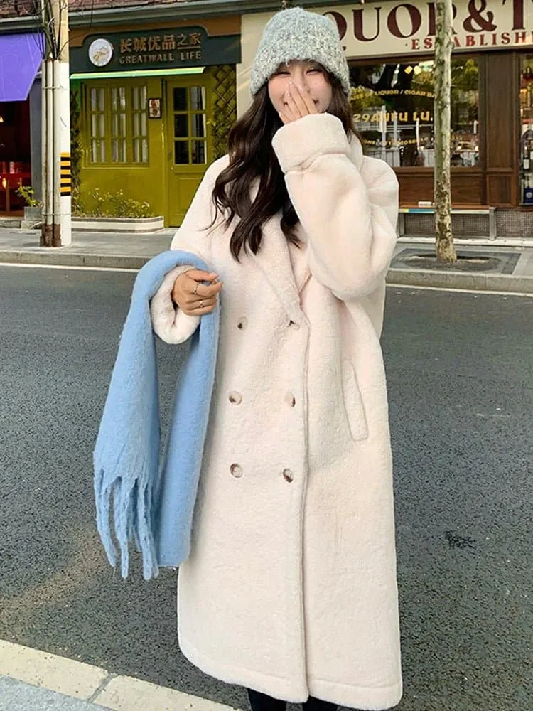 White Faux Fur Long Coat