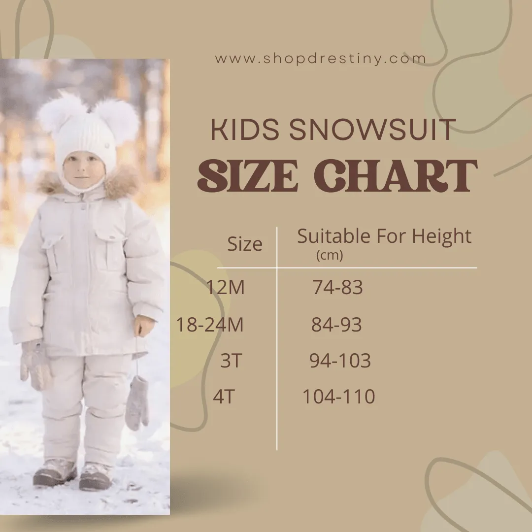 Winter Down Jacket and Snow Pants for Baby With Real Fur Collar