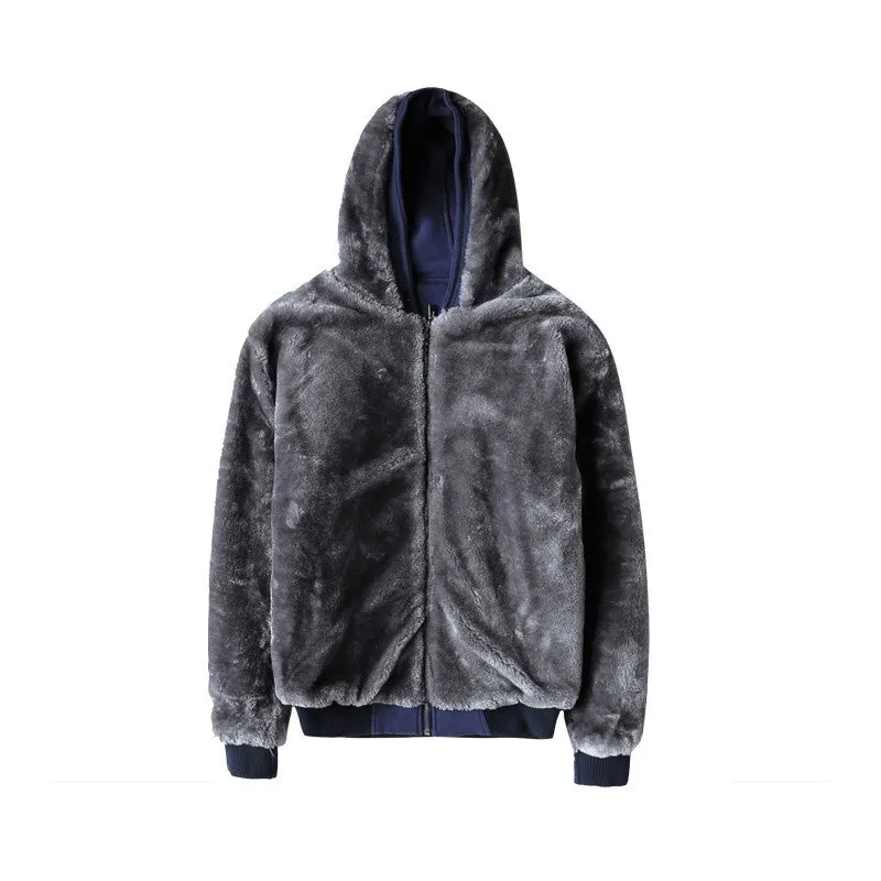 Winter Mens Hoodie with Thick Fleece Lining