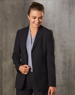 Women's Poly/Viscose Stretch Two Buttons Mid Length Jacket